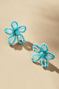 Load image into Gallery viewer, Extra Small Beaded Floral Post Earrings
