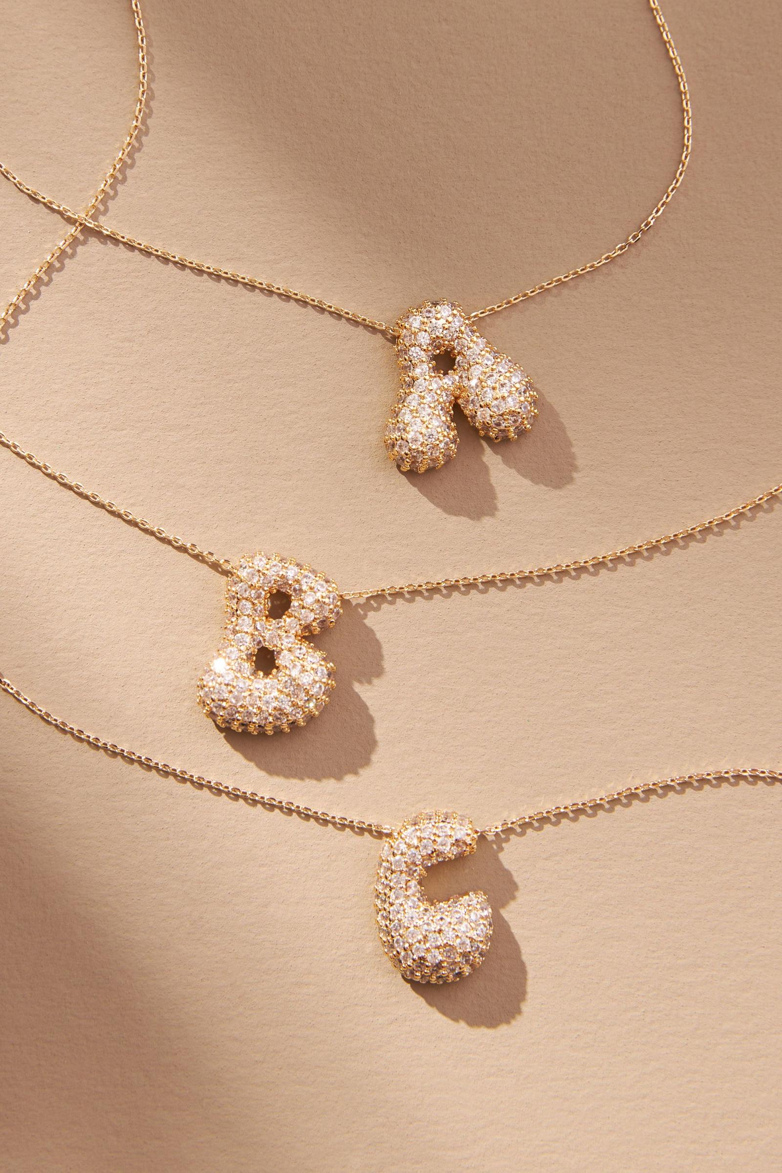 Pavé Bubble Monogram Necklace – katie + hubbell