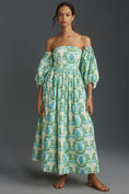 Load image into Gallery viewer, Let Me Be Off-The-Shoulder Printed Maxi Dress
