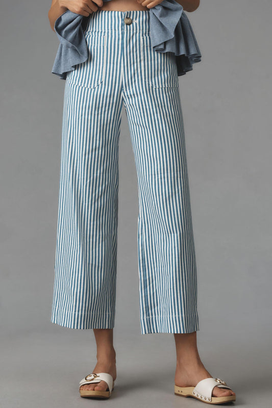 The Colette Cropped Wide-Leg Pants by Maeve: Linen Edition