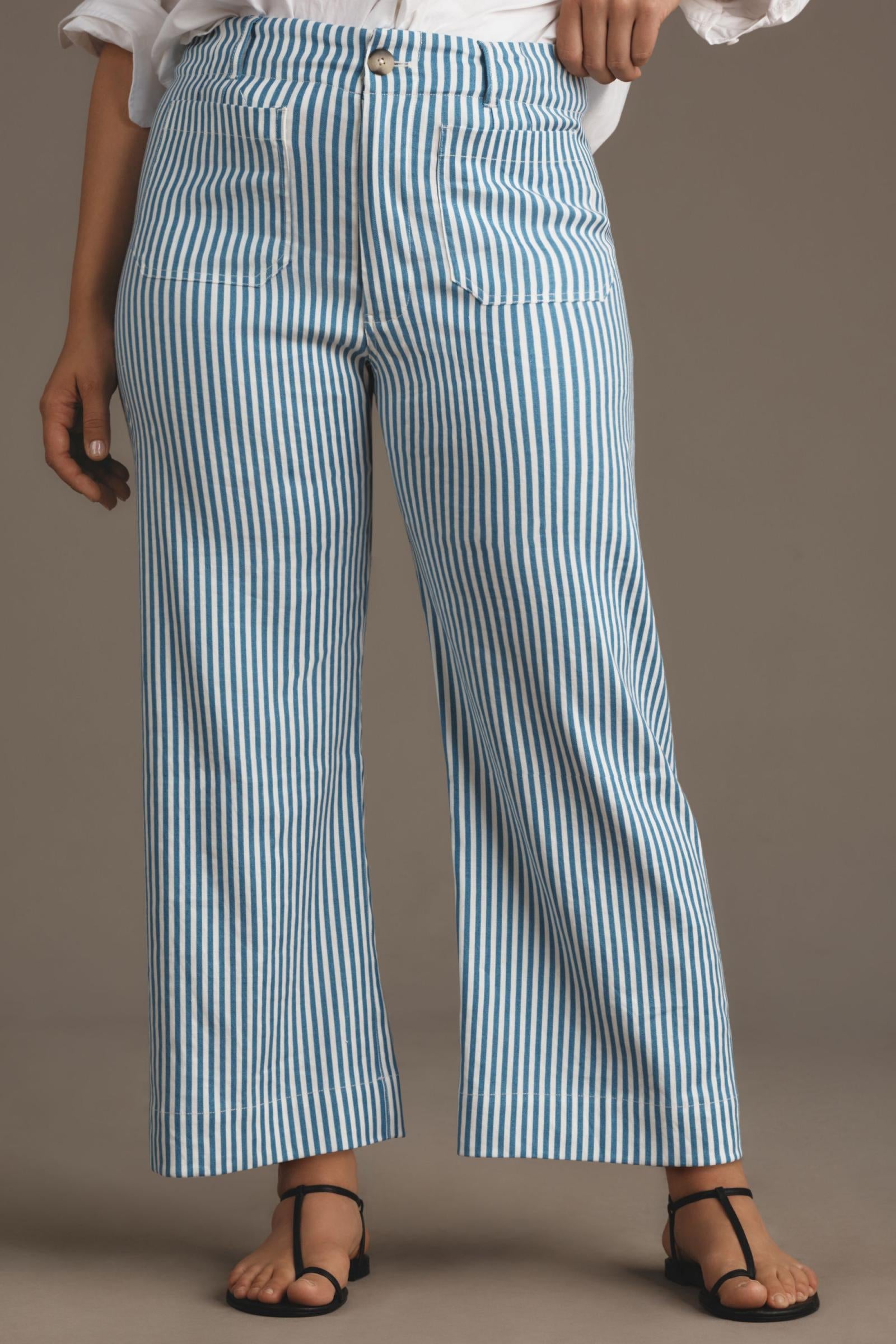 The Colette Cropped Wide-Leg Pants by Maeve: Linen Edition