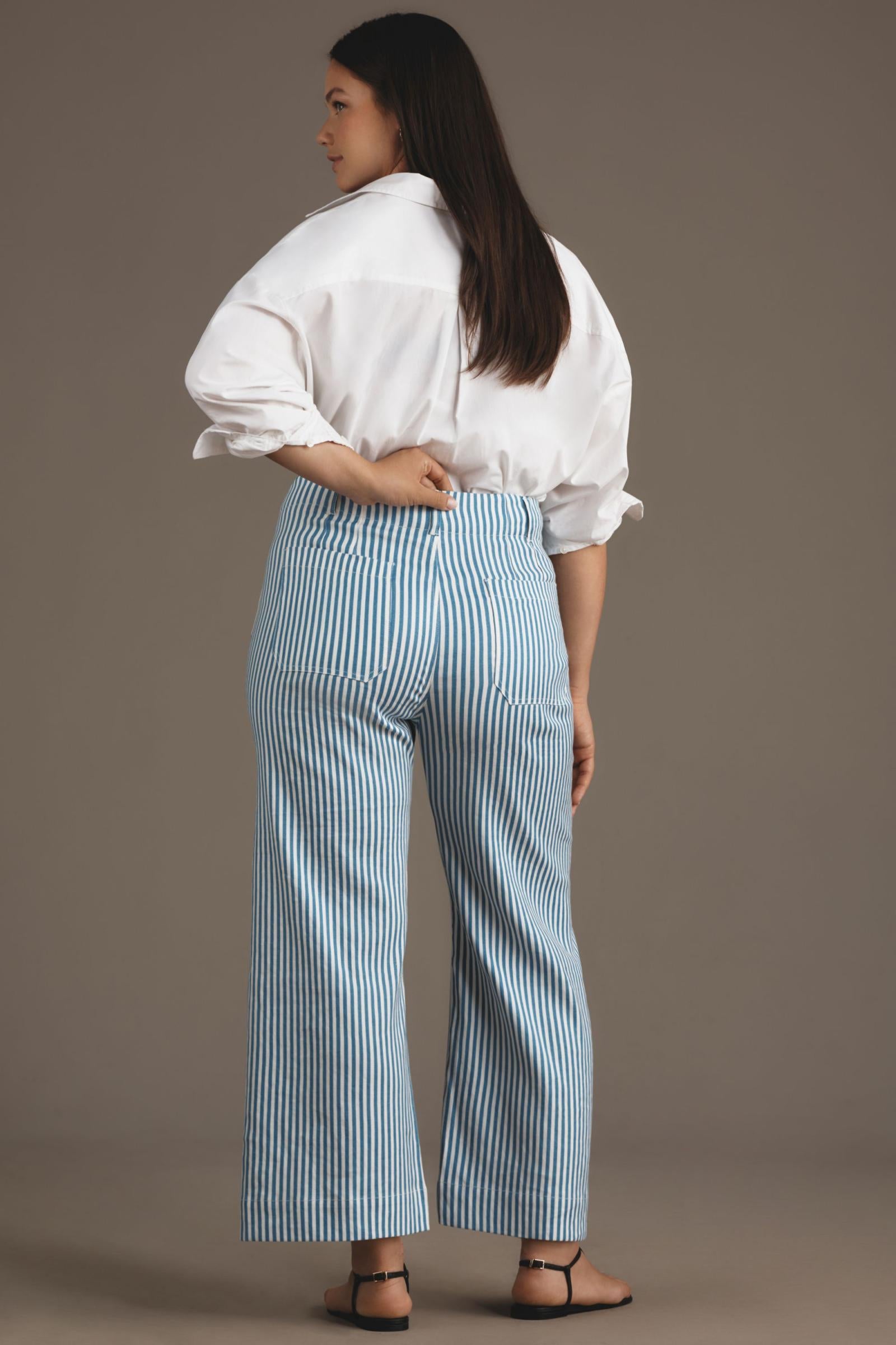 The Colette Cropped Wide-Leg Pants by Maeve: Linen Edition