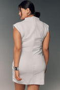 Load image into Gallery viewer, The Linen Maya Ruched Cowl-Neck Dress: Mini Edition
