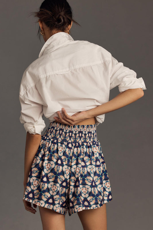 By Anthropologie Ruched Wide-Leg Shorts