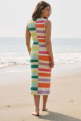 Load image into Gallery viewer, Flat White Striped Knit Midi Dress
