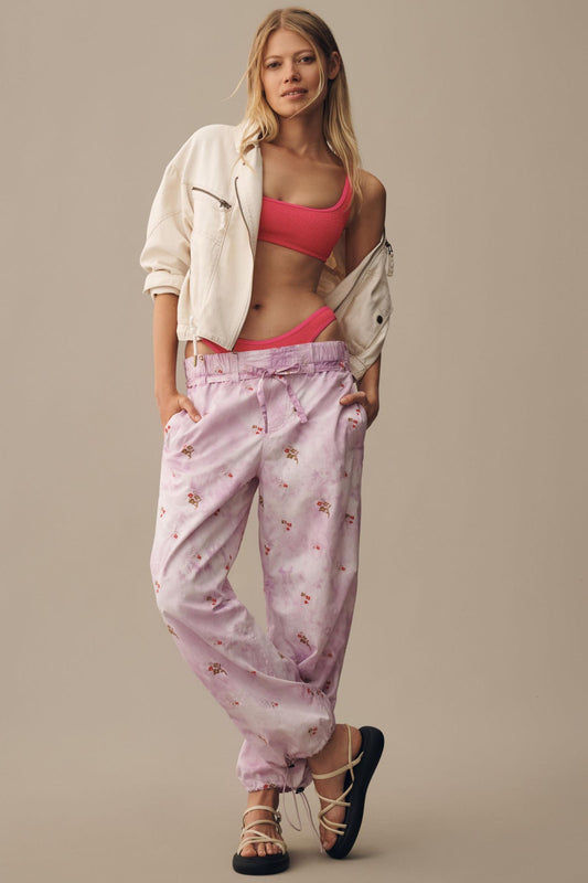 Pilcro Ditsy Tie-Dye Parachute Pants