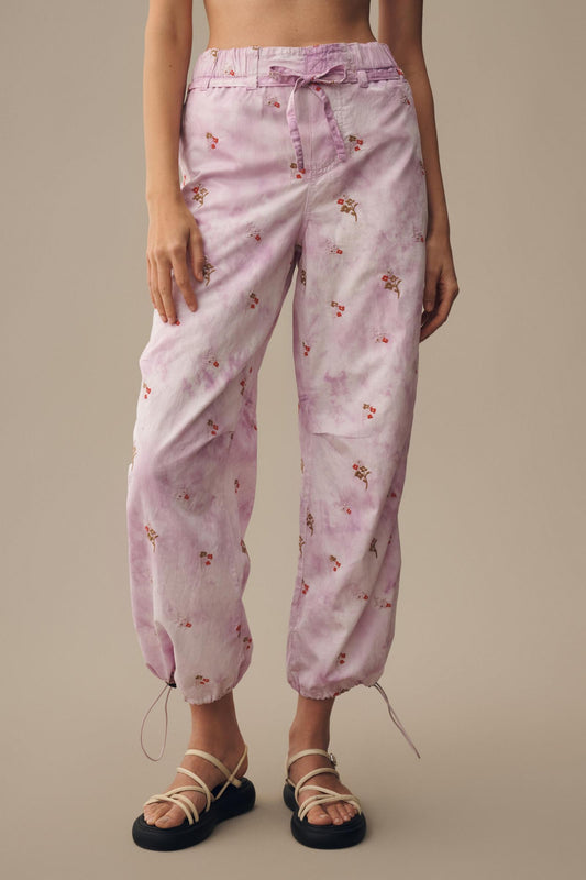 Pilcro Ditsy Tie-Dye Parachute Pants