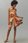 Load image into Gallery viewer, Hutch Halter Pleated Swing Mini Dress
