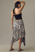 Load image into Gallery viewer, Maeve Silky Asymmetrical Midi Skirt
