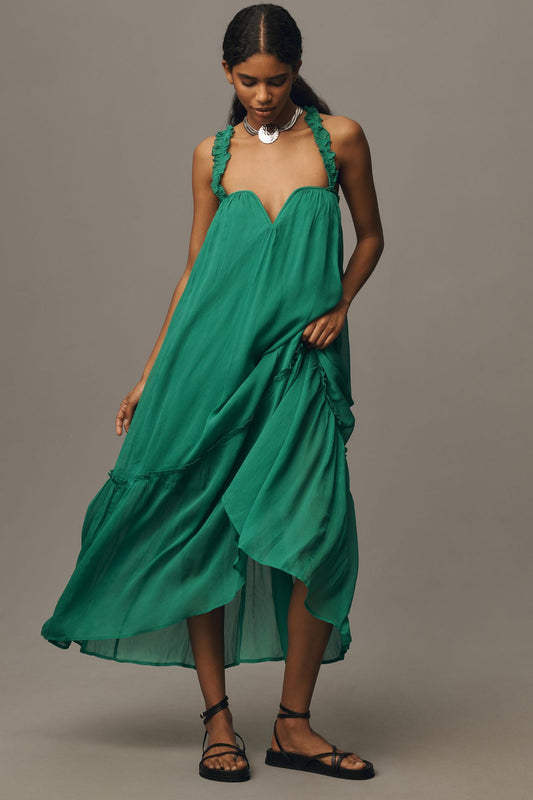 By Anthropologie Sleeveless Chiffon Midi Dress