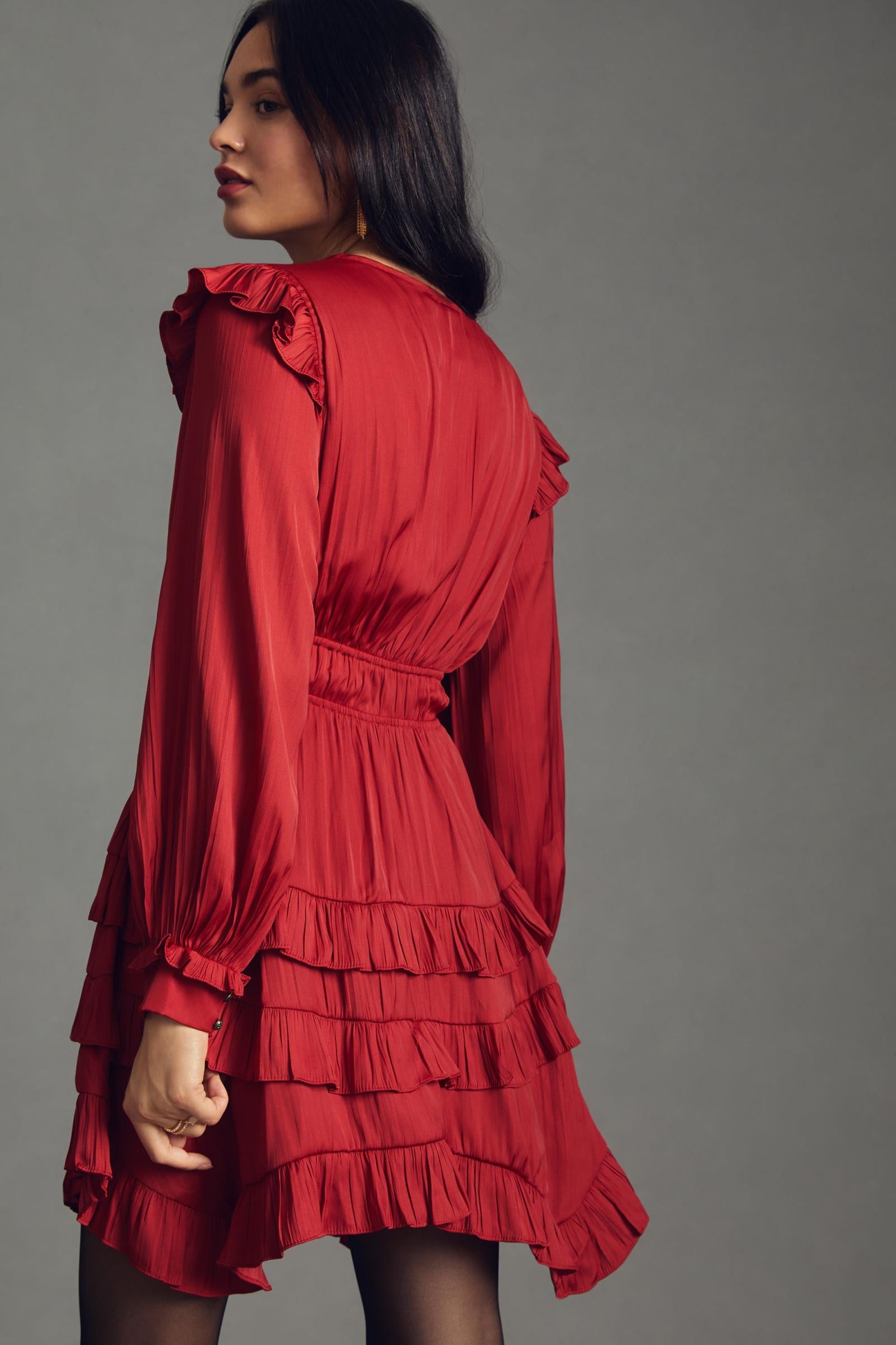 By Anthropologie Tiered Ruffled Mini Dress