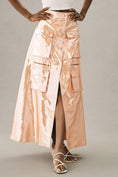 Load image into Gallery viewer, Let Me Be Metallic Cargo Maxi Skirt
