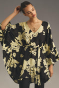 Load image into Gallery viewer, Bel Kazan Tie Ruffle Printed Kaftan
