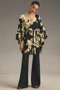 Load image into Gallery viewer, Bel Kazan Tie Ruffle Printed Kaftan
