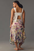 Load image into Gallery viewer, By Anthropologie Asymmetrical Painterly Floral Midi Skirt
