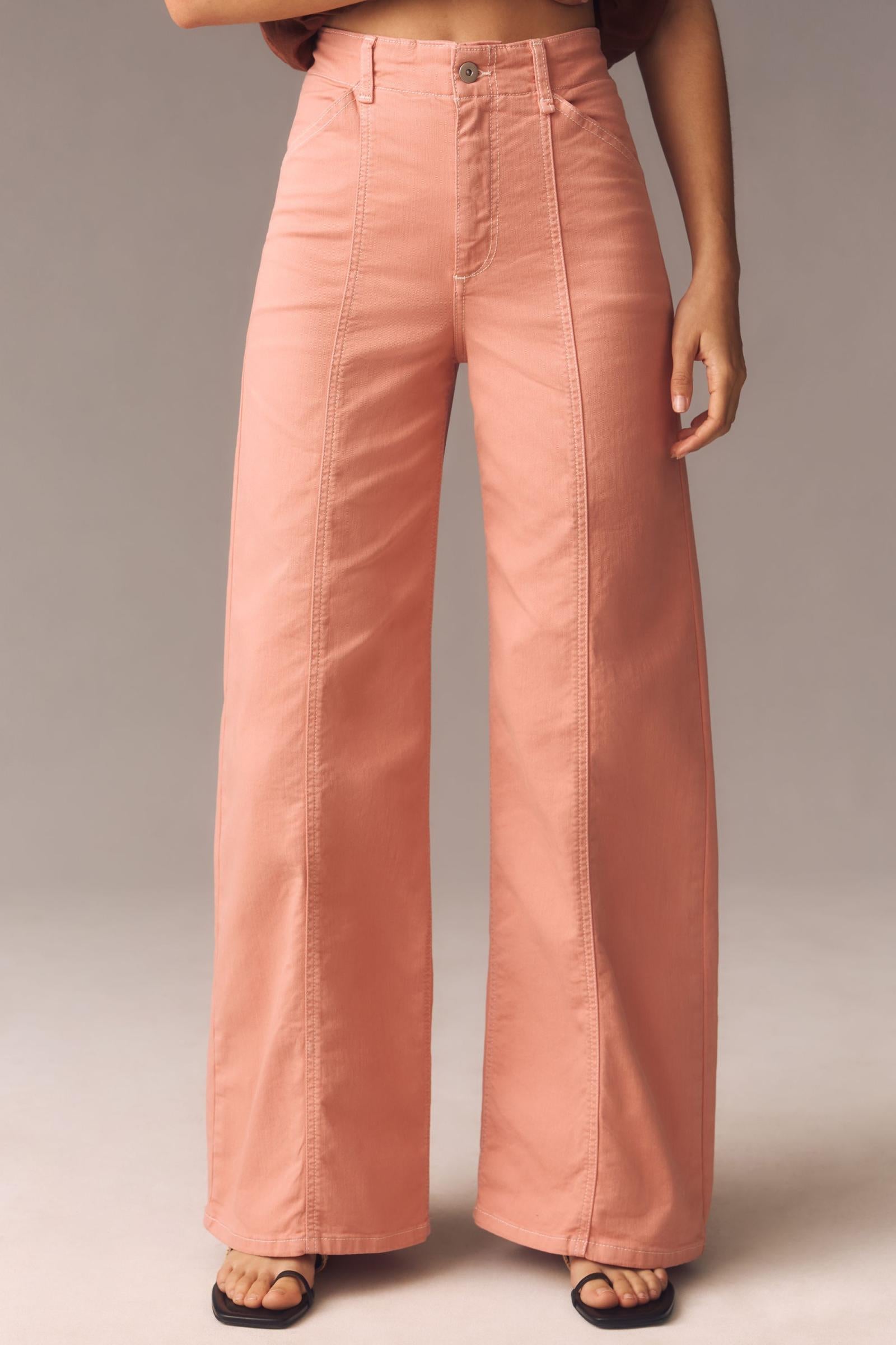 The Delaney Clean-Seamed High-Rise Wide-Leg Jeans by Maeve