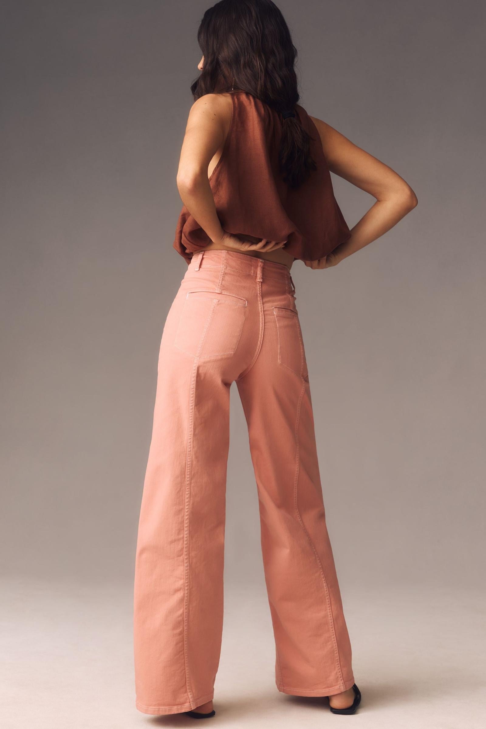 The Delaney Clean-Seamed High-Rise Wide-Leg Jeans by Maeve