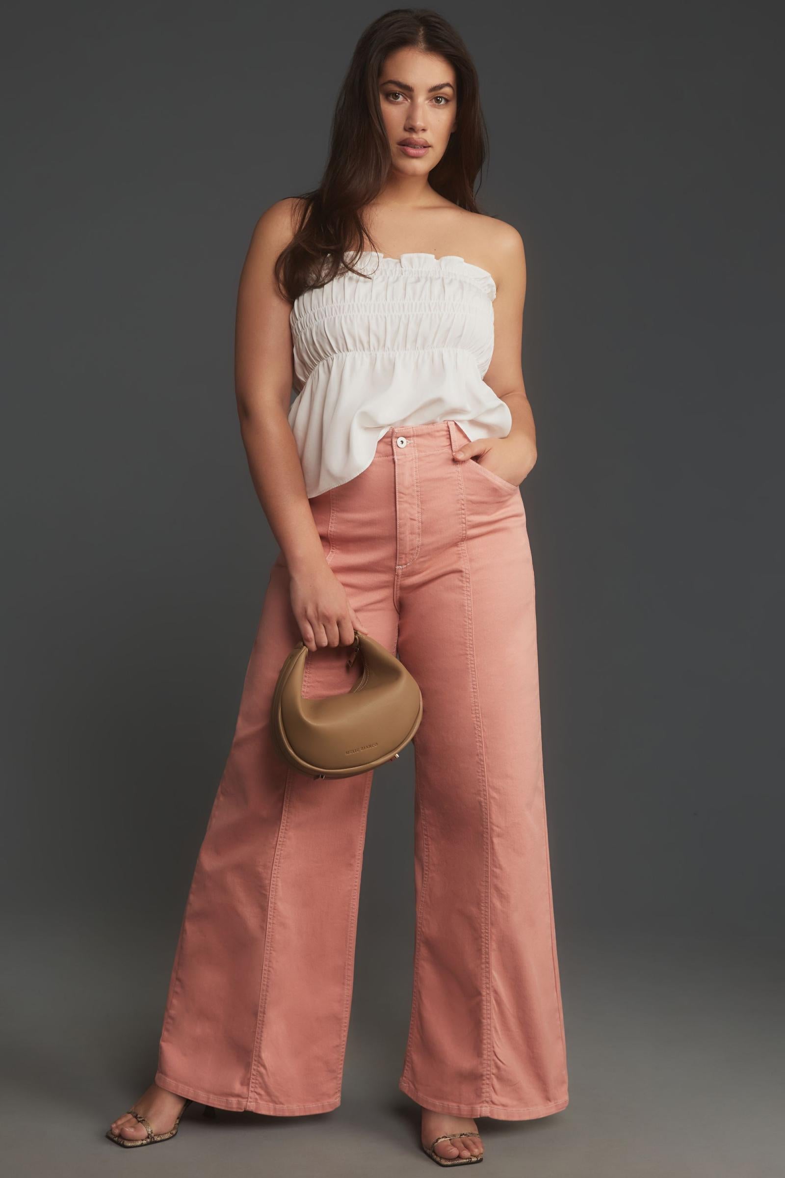 The Delaney Clean-Seamed High-Rise Wide-Leg Jeans by Maeve