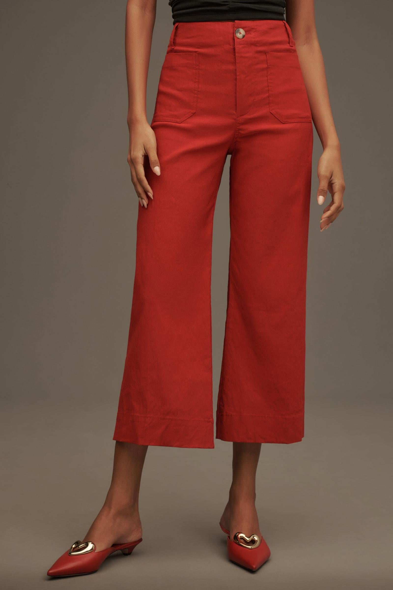 The Colette Cropped Wide-Leg Pants by Maeve