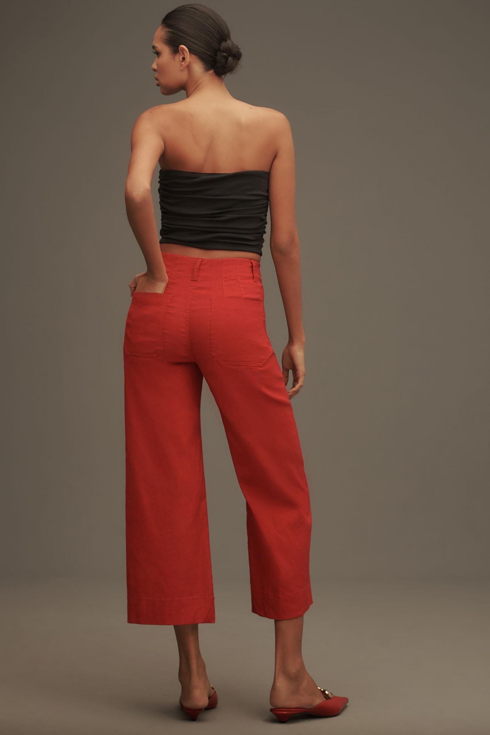 The Colette Cropped Wide-Leg Pants by Maeve