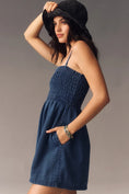 Load image into Gallery viewer, Pilcro Smocked Denim Romper
