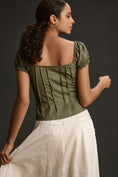 Load image into Gallery viewer, By Anthropologie Puffed Cap-Sleeve Corset Top
