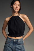 Load image into Gallery viewer, Pilcro Cropped Linen Halter Top
