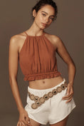 Load image into Gallery viewer, Pilcro Cropped Linen Halter Top
