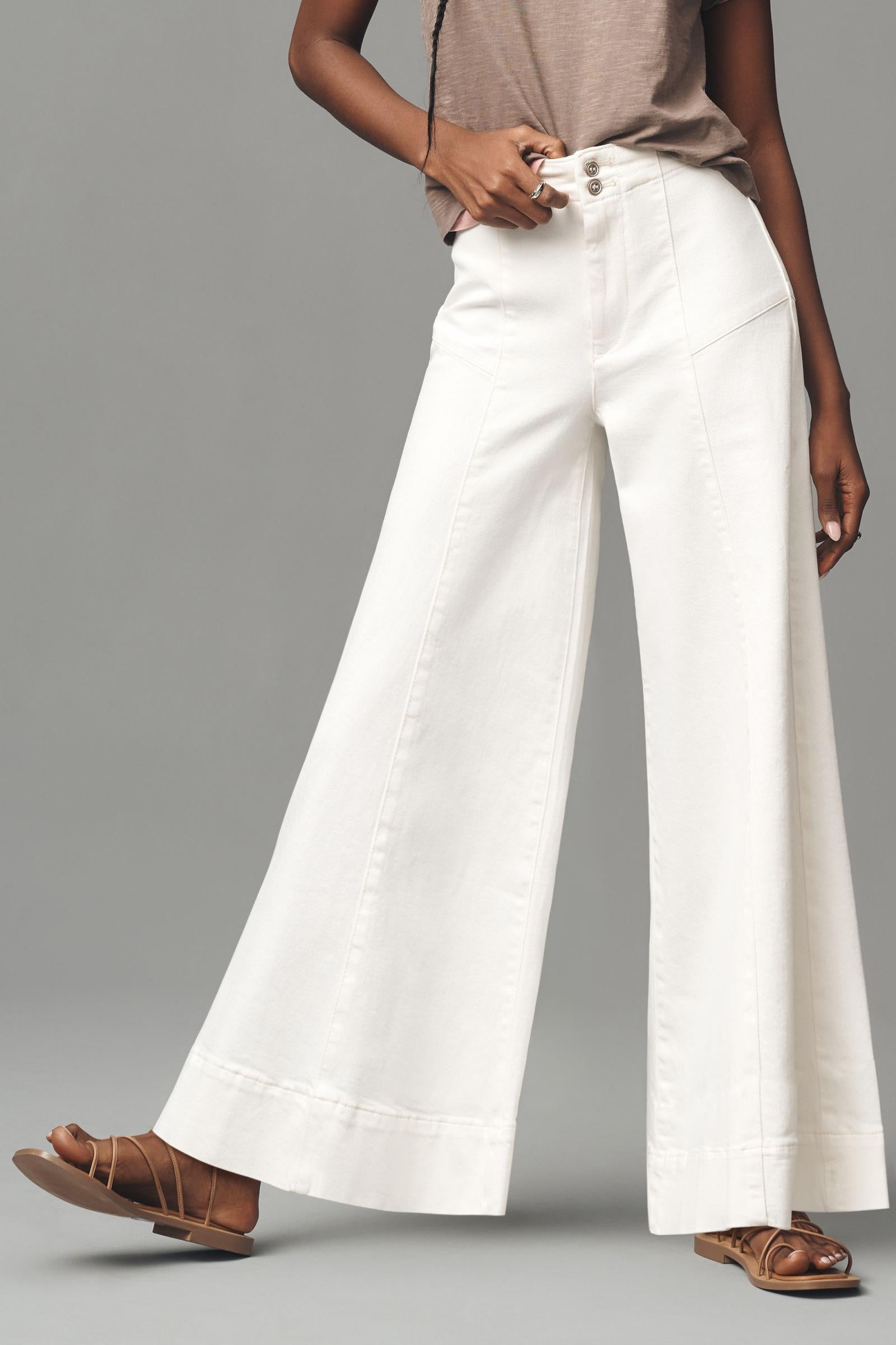 The McKinley Regenerative Cotton Corset Wide-Leg Pants by Pilcro