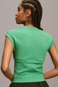 Load image into Gallery viewer, Maeve Square Neck Cap-Sleeve Crop Top
