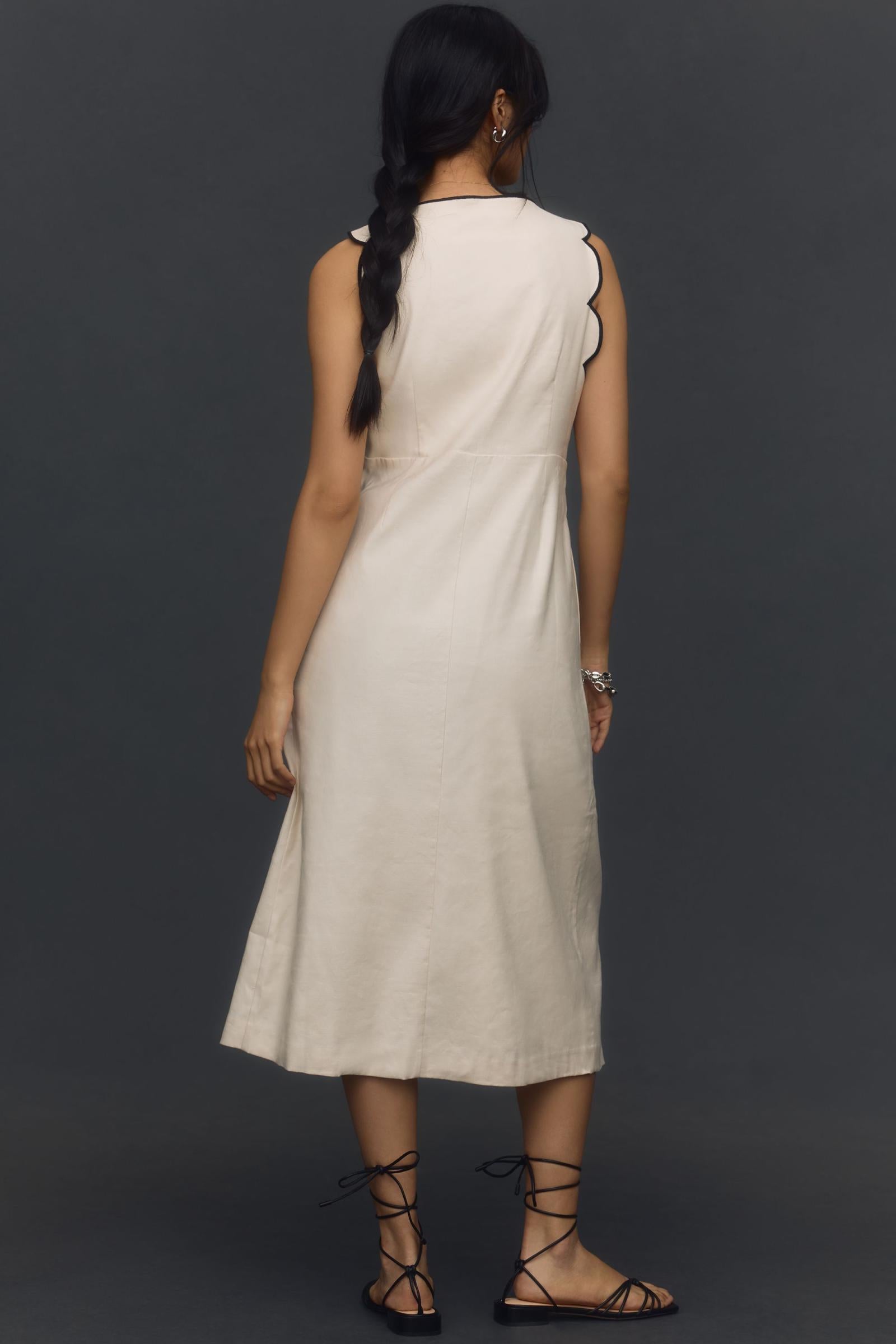 Maeve Tipped Linen Longline Vest