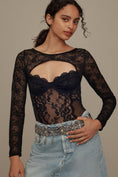 Load image into Gallery viewer, By Anthropologie Long-Sleeve Cutout Lace Bodysuit
