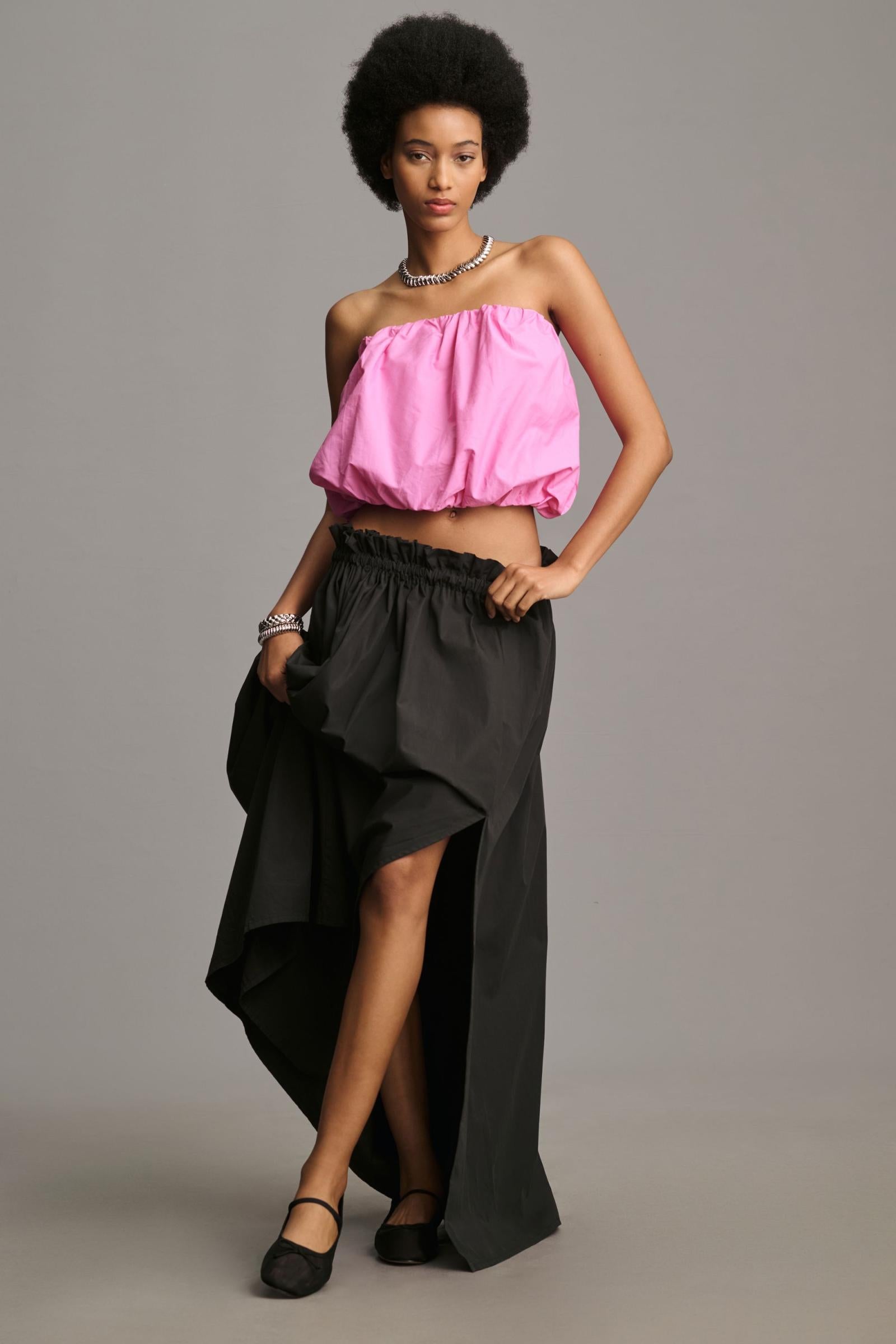 Maeve Strapless Poplin Bubble Top