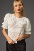 Load image into Gallery viewer, By Anthropologie Puff-Sleeve Lace Blouse
