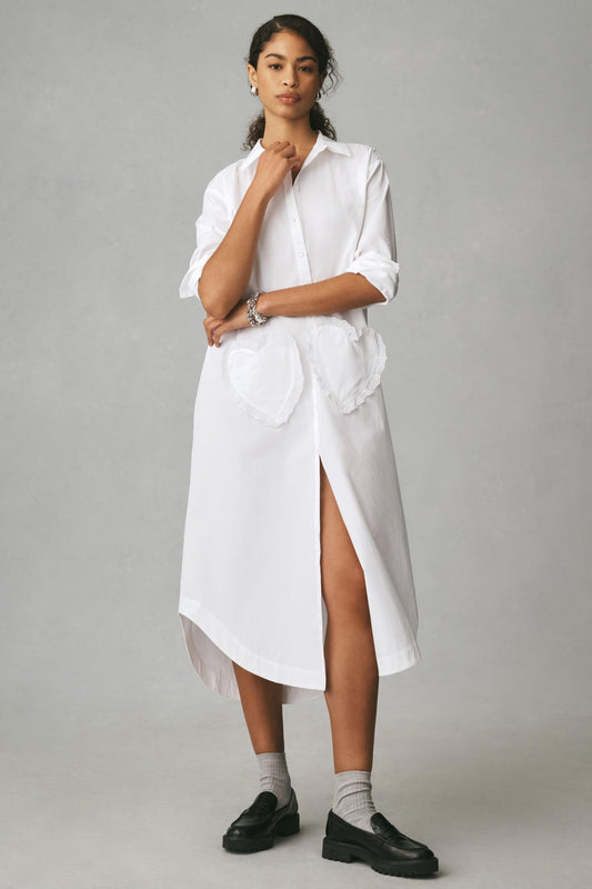 Maeve Long-Sleeve Midi Shirt Dress