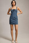 Load image into Gallery viewer, Porridge Rosette Denim Slim Mini Dress
