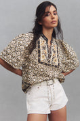 Load image into Gallery viewer, By Anthropologie Pleated Puff-Sleeve Blouse
