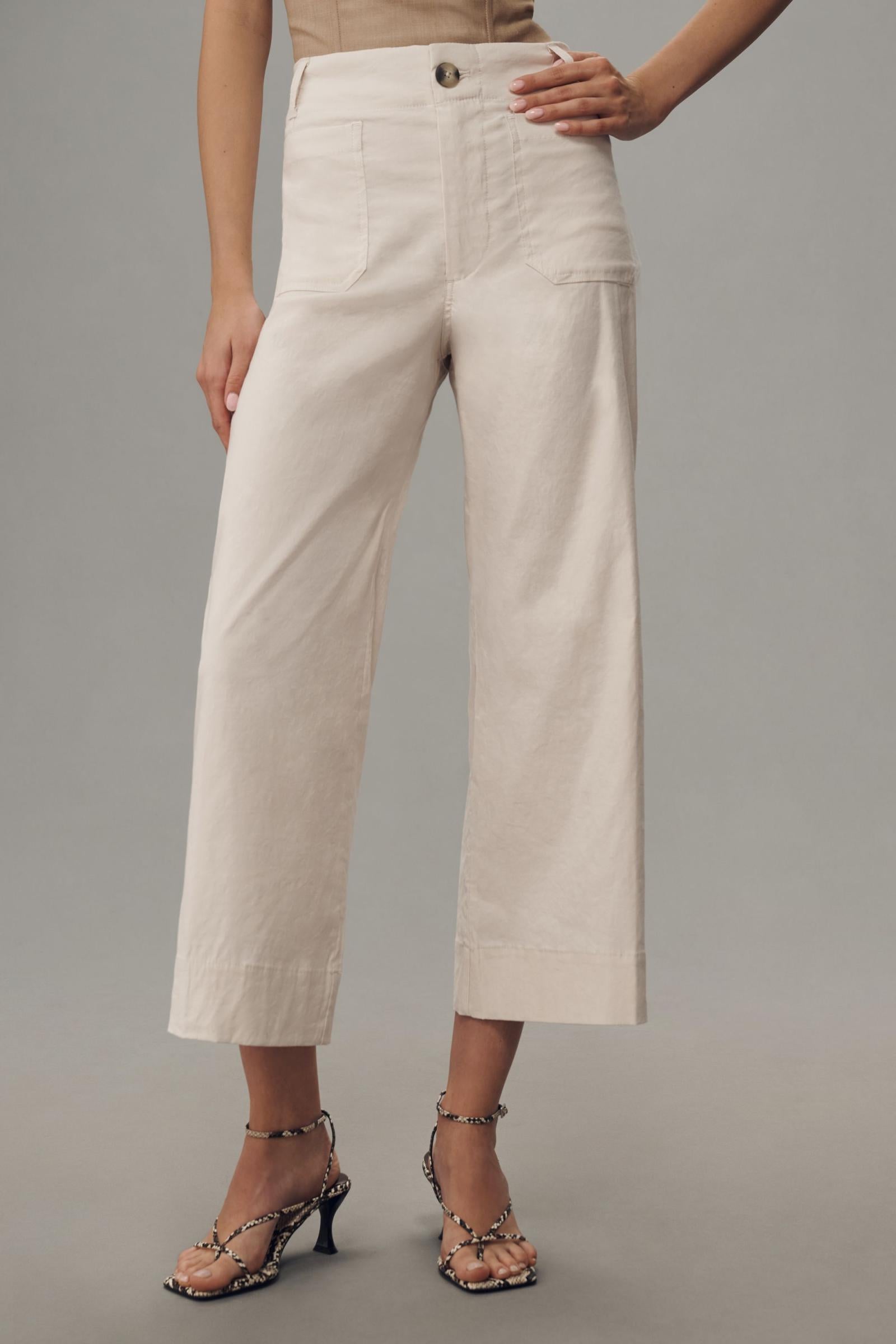 The Colette Cropped Wide-Leg Pants by Maeve