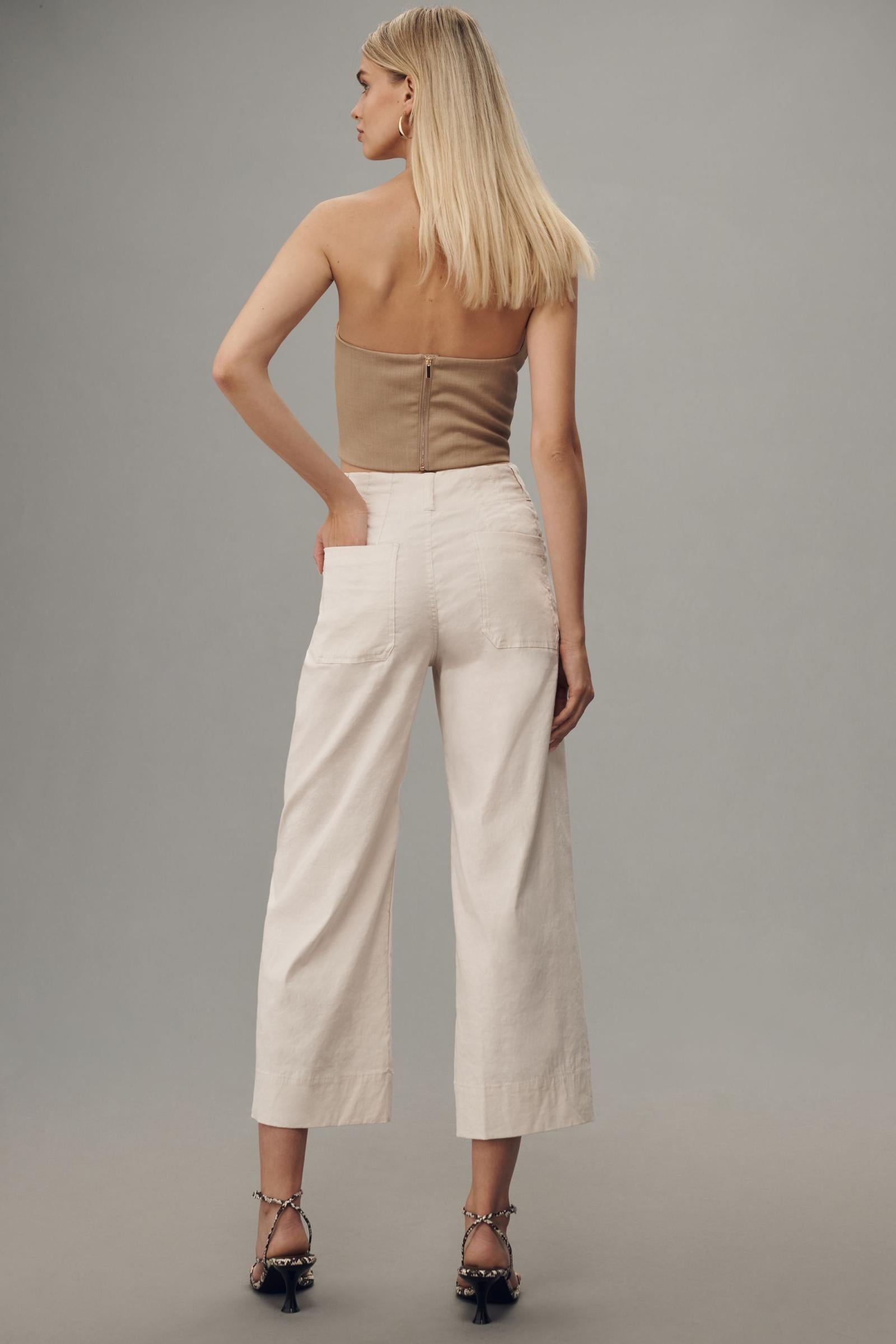 The Colette Cropped Wide-Leg Pants by Maeve