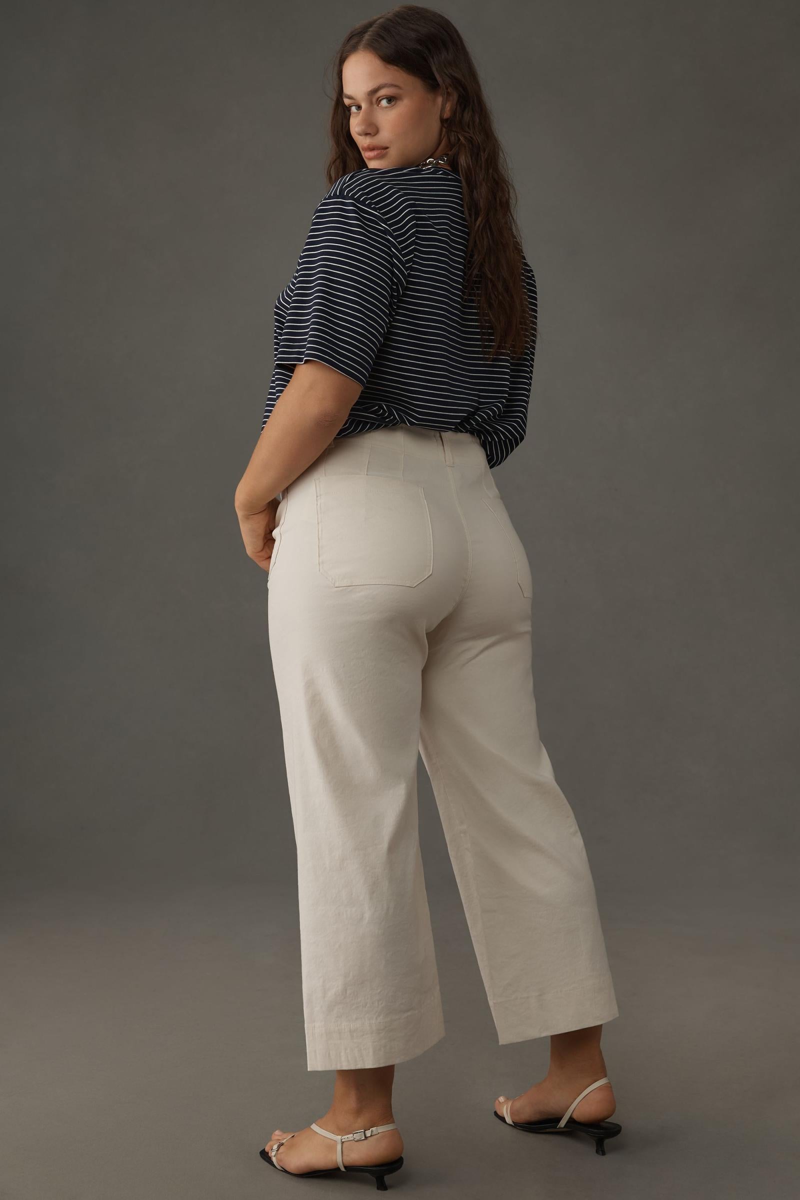 The Colette Cropped Wide-Leg Pants by Maeve