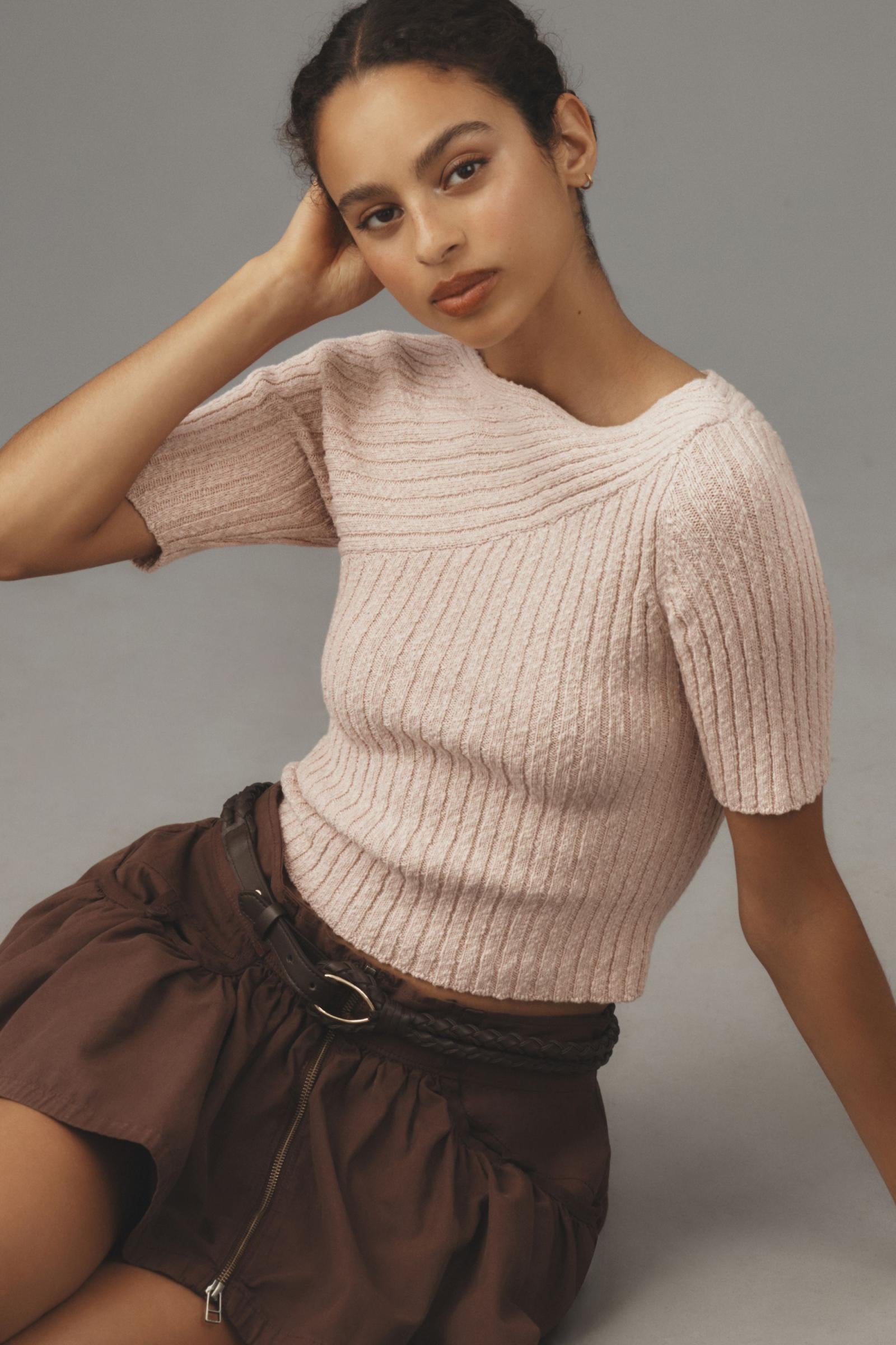 Maeve Ribbed Sweater Tee