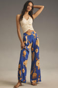 Load image into Gallery viewer, Farm Rio x Anthropologie Floral Satin Wide-Leg Trousers
