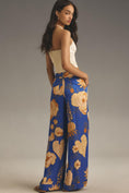 Load image into Gallery viewer, Farm Rio x Anthropologie Floral Satin Wide-Leg Trousers
