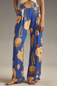 Load image into Gallery viewer, Farm Rio x Anthropologie Floral Satin Wide-Leg Trousers
