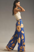 Load image into Gallery viewer, Farm Rio x Anthropologie Floral Satin Wide-Leg Trousers
