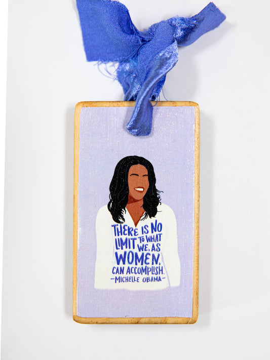 Michelle Obama Wood Holiday Ornament