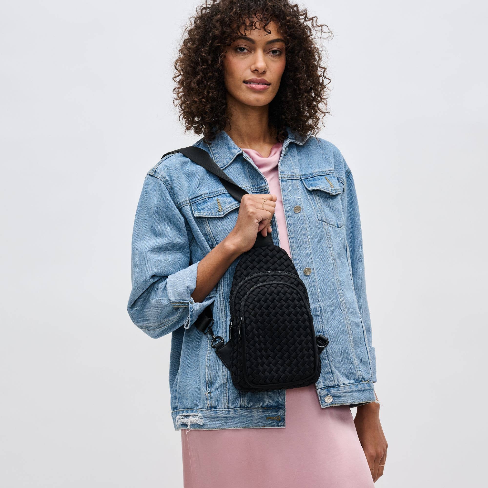 Beyond The Horizon - Woven Neoprene Sling Backpack: Dark Denim