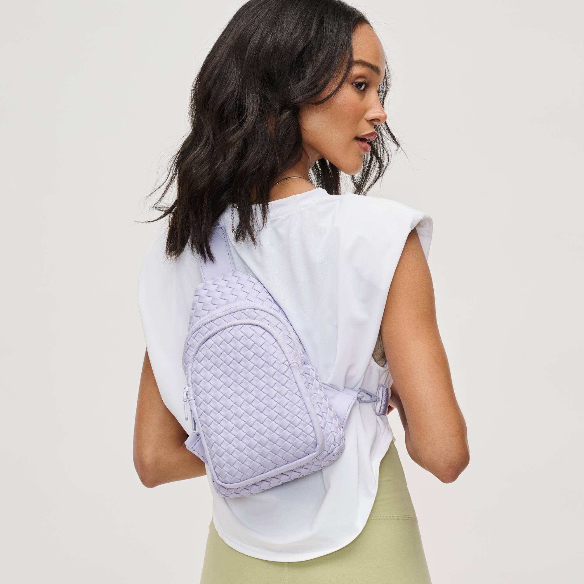 Beyond The Horizon - Woven Neoprene Sling Backpack: Lilac