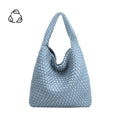 Load image into Gallery viewer, Johanna Blue Large Recycled Vegan Shoulder Bag
