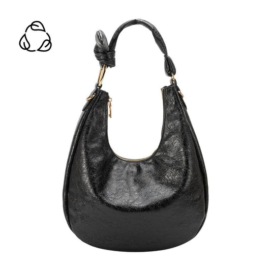 Lilie Black Recycled Vegan Shoulder Bag